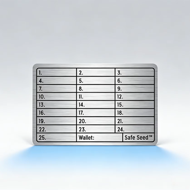For BIP39 Hardware, 12 or 24 Words Phrase Seed Storage, Cold Wallet Backup Metal Hardware Cryptocurrency Wallets