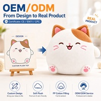 Jouet en peluche personnalisé, du concept au produit réel, service OEM ODM, fabricant d'animaux en peluche personnalisés, chat en peluche doux