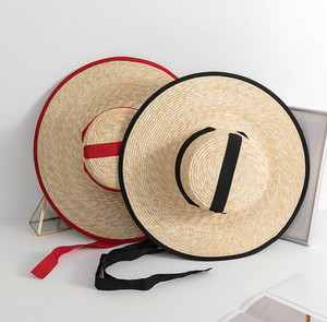 2025 новая пляжная шляпа с большими полями, модная шляпа с солнцезащитным козырьком, оптовая продажа, дешевая цена, соломенные шляпы с подолом - Product Image 3