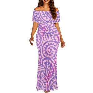 Personnalité Mode Polynésien Samoan Tribal Design Peplum Robe en queue de poisson serrée à une épaule Style <span class=keywords><strong>Kim</strong></span> <span class=keywords><strong>Kardashian</strong></span> - Product Image 2