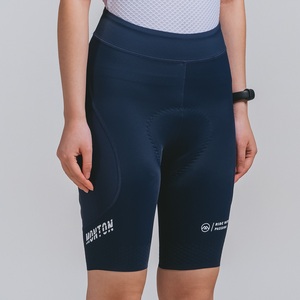 Vêtements de sport Short de cyclisme taille haute pour femmes Short de vélo 2 poches latérales Pantalon de vélo de compression avec logo personnalisé Bleu rembourré - Product Image 1