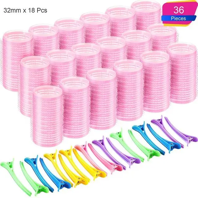 BEAU FLY 36pcs Salon Nylon Wave Perm Rods Magic Hair Roller Curlers and Clips Set