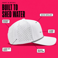 Casquette de camionneur en gros OEM ODM avec logo personnalisé, perforée, hydrofuge, à fermeture à cordon, respirante, réglable, unisexe, pour activités de plein air et golf
