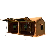 Tenda Camping Tiup Otomatis Lapis Ganda 4x5m Empat Musim Anti Air 3000mm untuk Luar Ruangan Timur Tengah Arab