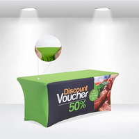 Housse de table en plastique personnalisée faite à la main avec logo d'entreprise, en spandex extensible, imperméable, jetable, moderne, pour anniversaires, mariages, événements professionnels