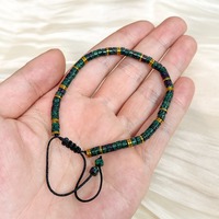 Gelang Kalsedon Merah dan Hijau TeoWaki, Manik-Manik Spacer Emas, Perhiasan Pergelangan Tangan dengan Tali Kepang Hitam dan Simpul Geser untuk Wanita.