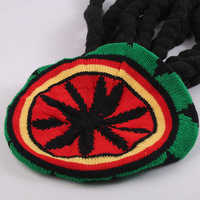 Gorro de Jamaica con Bordado 3D de Bob Marley, Estilo Reggae, Trenzas Largas, Color Arcoíris, Rastas Africanas, Gorro Unisex Étnico Rasta Kufi