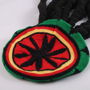 Jamica Crochet treccia lunga Bob Marley <span class=keywords><strong>Reggae</strong></span> cappello arcobaleno colore africano Dreadlocks etnico Rasta Kufi <span class=keywords><strong>Beanie</strong></span> con parrucca parrucca - Product Image 5