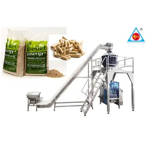 Hot Sale Big Scale Rice Packaging Machine Fertilizer feed wood pellets VFFS packing machine with Large Angle elevator