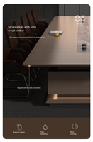 Pierre artificielle noire moderne OEM Table de réunion de direction Tables de conférence Bureaux et chaises de bureau pour poste de travail