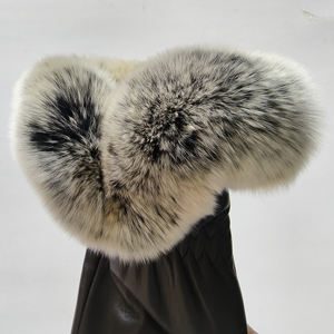 Luxe de haute qualité véritable Super-doux Rex lapin fourrure manchette grain fin peau de mouton robe hiver cuir gants pour dames fête - Product Image 6