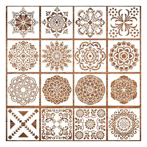 Pochoir Mandala de 6 pouces pochoirs muraux modèle de peinture réutilisable pochoirs de meubles pour tissu en bois