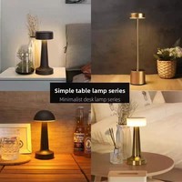 Lampe de table tactile moderne minimaliste de style haltère à LED, rechargeable par USB, pour chevet, table à manger, bar lumineux de bureau, veilleuse d'ambiance