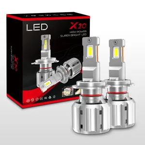 슈퍼 밝은 X20 LED 헤드라이트 전구 H4 H7 H11 H13 9005 9006 H1 H3 G-XP 칩 130W 12000LM 12V 24V 캔버스 LED 헤드라이트 키트