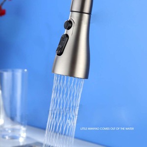 Pistola da <span class=keywords><strong>cucina</strong></span> rubinetti per acqua calda e fredda in ottone grigio, lavello estraibile, lavello e <span class=keywords><strong>soffione</strong></span> retrattile in stile moderno - Product Image 3