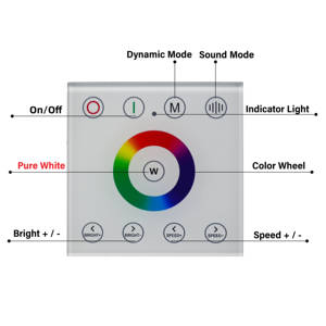 RGBW Fiber Optic Light Source Machine 2.4G Wireless Touch Panel <b>Remote</b> <b>Controller</b> Wall Mounted RGB Zone Dimmer for Home Theater - Product Image 6