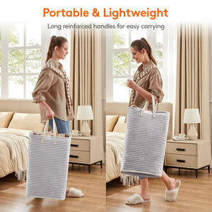 Panier à linge pliable CF, design autoportant et imperméable, 80L chacun, avec poignées, pour chambre et buanderie - Product Image 4