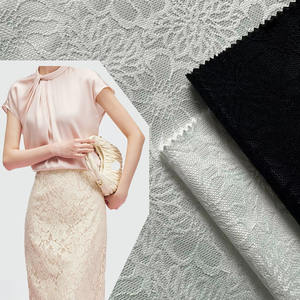 قماش دانتيل مزخرف بنقوش زهرية مطاطي وقابل للتنفس من البوليستر 400 جرام/متر مربع لفساتين الزفاف وفساتين السهرة والملابس الداخلية - Product Image 3