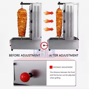 Máquina Shawarma de gas de 4 quemadores para restaurantes Uso doméstico y hoteles Máquina de rollo Shawarma de 220V con motor y motor nuevos o usados - Product Image 6