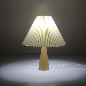 Nordic Bedroom Bedside <strong>Ins</strong> Girls Table Lamp Warm Simple Wood Korean Retro Pleated Rattan Lamp <strong>Plug</strong> <strong>in</strong> Desk Night Light - Product Image 2