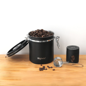 Storage Coffee Canister Airtight Stainless Steel Airtight Co2 Coffee Container Food Coffee Kitchen Storage Canister Tea Coffee Sugar Canister