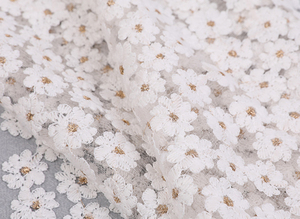 Primavera/Verano suave blanco bordado de <span class=keywords><strong>tela</strong></span> de malla de encaje boda Vestido bordado <span class=keywords><strong>tela</strong></span> de la prenda - Product Image 6