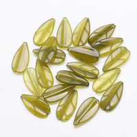 Zhubi coloré cristal pêche feuilles perles pour filles 26MM dégradé couleurs cristal feuille pendentif perles de verre pour la fabrication de bricolage