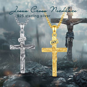 Merryshine Bijoux unisexe en <span class=keywords><strong>argent</strong></span> sterling 925, <span class=keywords><strong>croix</strong></span> celtique, crucifix de <span class=keywords><strong>Jésus</strong></span>, bijoux non ternissables 18 carats, <span class=keywords><strong>pendentif</strong></span> en métal catholique - Product Image 3