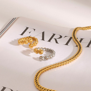 Yueli Ball Shape <b>Open</b> <b>Ring</b> Gold Silver Unisex Fashion Jewelry Gift - Product Image 4