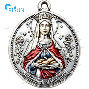 Collar con Colgante de la Virgen de Hungría, Medalla Personalizada de Santa Isabel de Hungría, Artículos Religiosos Católicos - Product Image 2