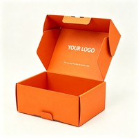 Boîte en papier orange recyclable, personnalisable, avec design gratuit, pour chaussures de sport, sandales, talons hauts, emballage en gros