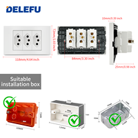 DELEFU Prise USB en plastique blanc modèle brésilien 118 10A/20A avec Type-C 20W FastA