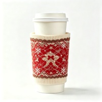 MSYO Housse de tasse en bambou personnalisée avec logo, manchon tricoté douillet, réutilisable, écologique, chauffe-tasse, cadeau OEM