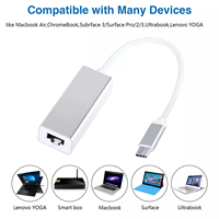 Adaptador LAN Ethernet Externo Tipo-C a RJ45 de 10/100 Mbps, Tarjeta de Red Cableada PCE08 para PC y Laptop
