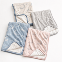 Couverture pour bébé en velours cristal bambou et spandex, 2 couches, 80*100cm, douce, confortable et lisse, pour nouveau-né