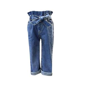 Pantalones para Niñas, Pantalones Vaqueros de Moda con Lazo y Cintura Alta, Ropa Infantil Otoño 2019, Pantalones de Mezclilla para Bebés - Product Image 2