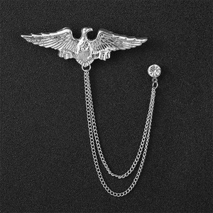 Date Designer Animal Volant Oiseau Elk Loup Tête Ours Aigle Dragon Chaîne Broche Broches Costume blazer Pierres Précieuses Strass Broches - Product Image 3