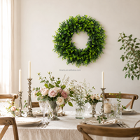Guirlande de buis artificiel Linwoo pour porte d'entrée, mariage, fête