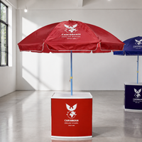 Stand d'exposition extérieur durable et économique en PP ABS réutilisable avec parapluie pour comptoir promotionnel