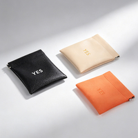 Pochette de rangement auto-fermante en cuir PU, daim et velours, avec cadre métallique souple et logo personnalisé, pour pièces de monnaie, écouteurs et mini-bijoux