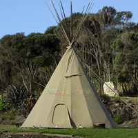Tenda Kemah mewah tahan air, tenda berkemah India Tipi Yurt Safari Teepee untuk acara pesta pernikahan