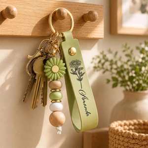 Porte-clés en perles Daisy pour femmes, porte-clés personnalisé avec nom, charme esthétique pour sac, accessoires pour sac à dos - Product Image 2