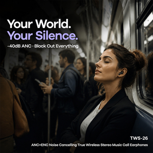 Écouteurs TWS REMAX TWS-26 <span class=keywords><strong>ANC</strong></span> ENC à réduction de bruit, Bluetooth 6.0, stéréo HiFi 40 dB, autonomie de 50 h, prise en charge de l'application, écouteurs à double appareil - Product Image 2