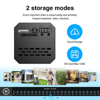 Mini caméra de sécurité domestique sans fil WiFi, stockage sur le cloud, vision nocturne infrarouge, surveillance extérieure