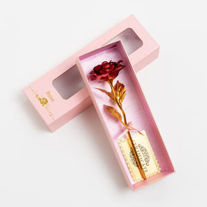 Boda Día de San Valentín Simulación Terciopelo Rosa Perla Rosa Decoración de pared Seda Rosa dorada - Product Image 2