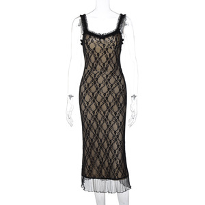 TKS 2026 Nuovo Vestito Sexy con Dettagli in Pizzo <span class=keywords><strong>e</strong></span> Fiocco sul Petto, Stile Elegante Europeo <span class=keywords><strong>e</strong></span> Americano per <span class=keywords><strong>Donne</strong></span> - Product Image 5
