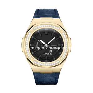 Nouveau <span class=keywords><strong>GA</strong></span>-2 de luxe <span class=keywords><strong>100</strong></span> Mod bracelets de remplacement pour c Asio g a 2100 diamant montre lunette housse bracelet en cuir pour C Asio Mod Kit - Product Image 3