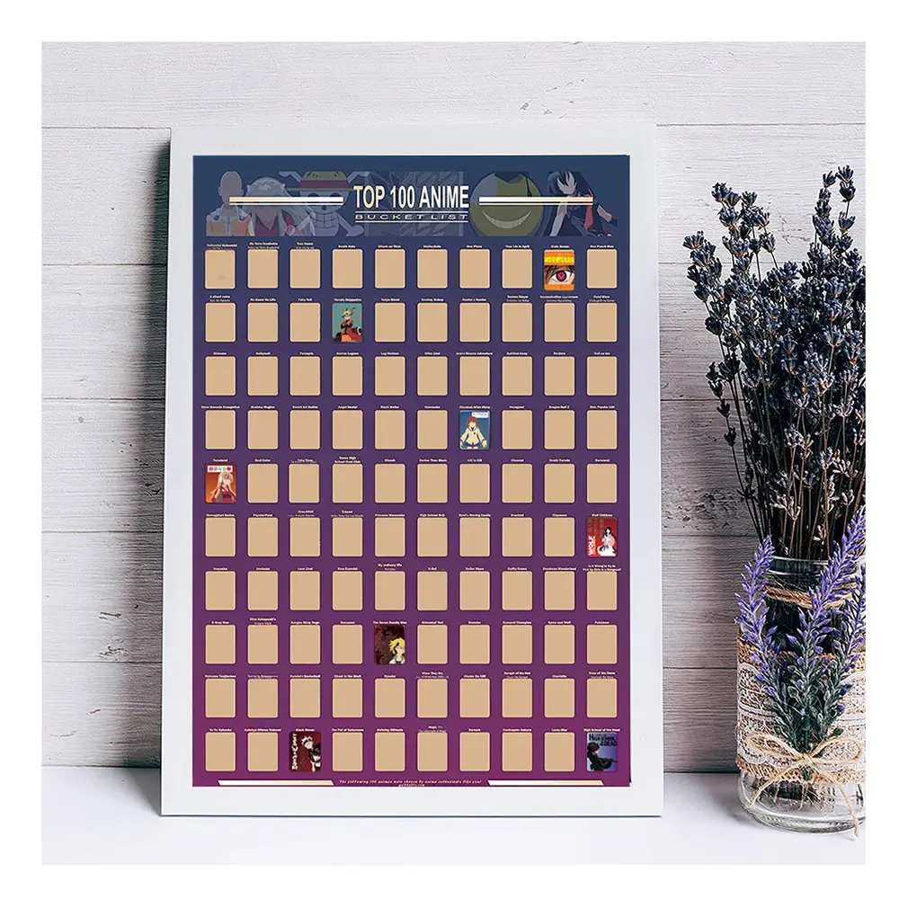 Decoration Home Top 100 Anime Scratch Off Poster Anime Bucket List