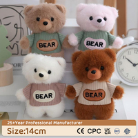 Mini porte-clés en peluche ours en peluche, pendentif brodé en forme de lettre, accessoires quotidiens pour sacs et sacs à dos