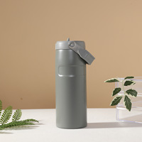 Große Kapazität 17oz Gerade Neue Vakuumisolierte Tasse aus 304 Edelstahl, Auslaufsicherer Auto-Becher im Sportstil, Geschenk, 6-12 Stunden Isolierung, mit Strohhalm